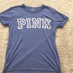 A blue Victoria secret PINK T-shirt